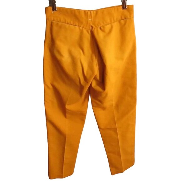 Vintage Mens Jeans 70s 28x29 MUSTARD GOLD MOD STOVEPIPE STRAIGHT RELIC JEANS - Picture 2 of 7